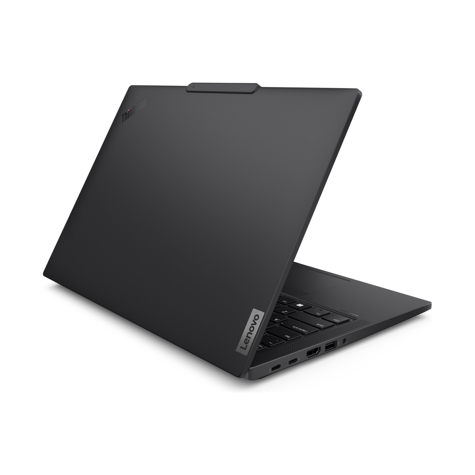 Lenovo ThinkPad T14 Gen 5 — מבט אחורי מימין עם חיבורי הצד